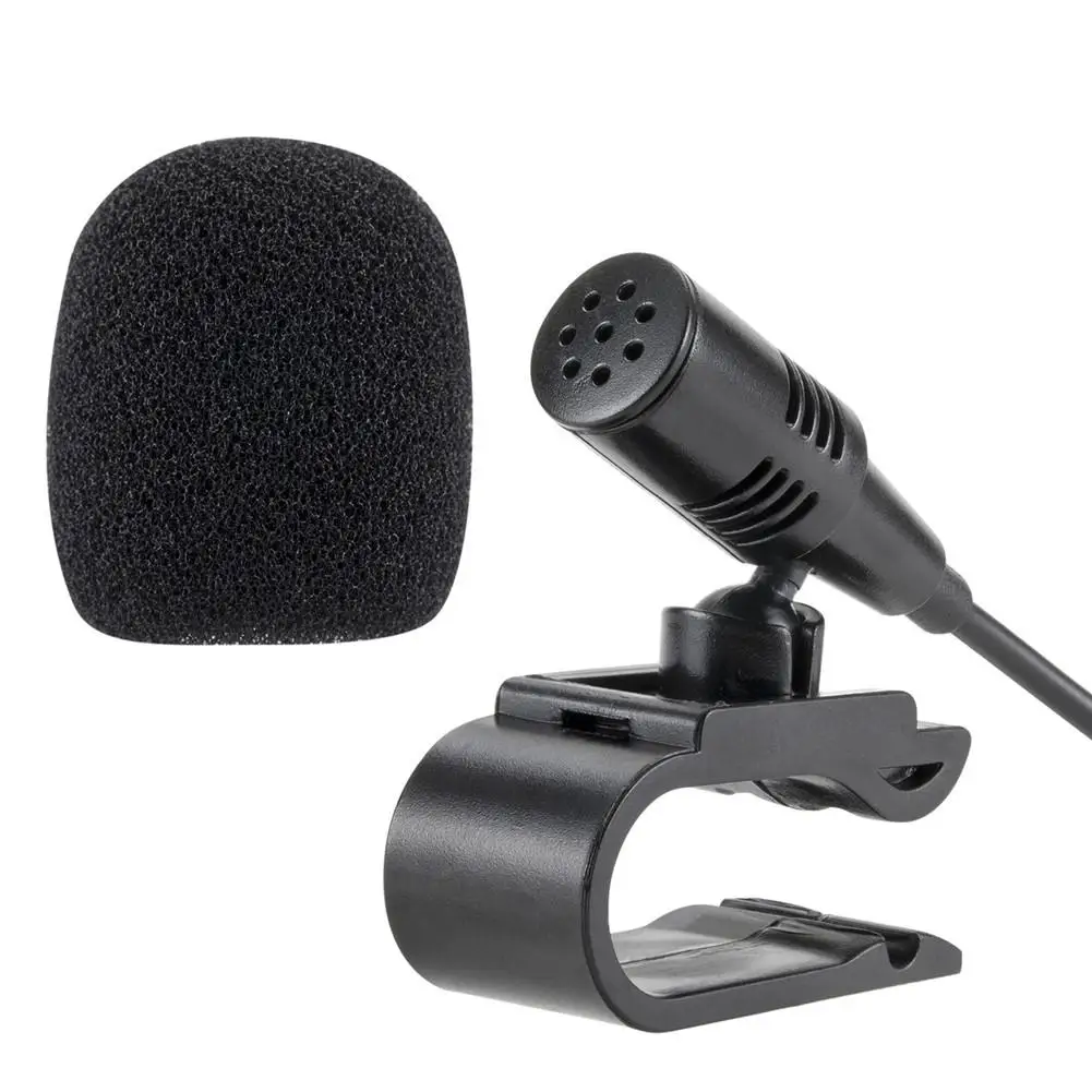 Car External Microphone With 3.5mm 3M Bluetooth Audio Cable U-Shaped Clip For Radio Automatic DVD Player Car Accessories