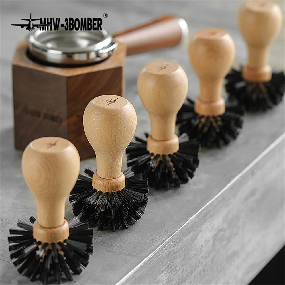 Coffee Protafilter Brush Coffee Grinder Machine Cleaning Brush Horse Hair Wood Dusting Brush Cleaning Coffee Tools For Barista