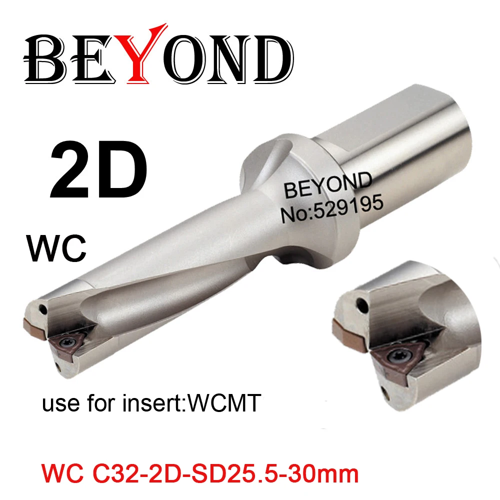 BEYOND 25.5-30mm WC 2D Indexable U Drill Shallow Hole Power Drilling WCMX WCMT 050308 insert SD 26 27 28 29mm coolant hole cnc