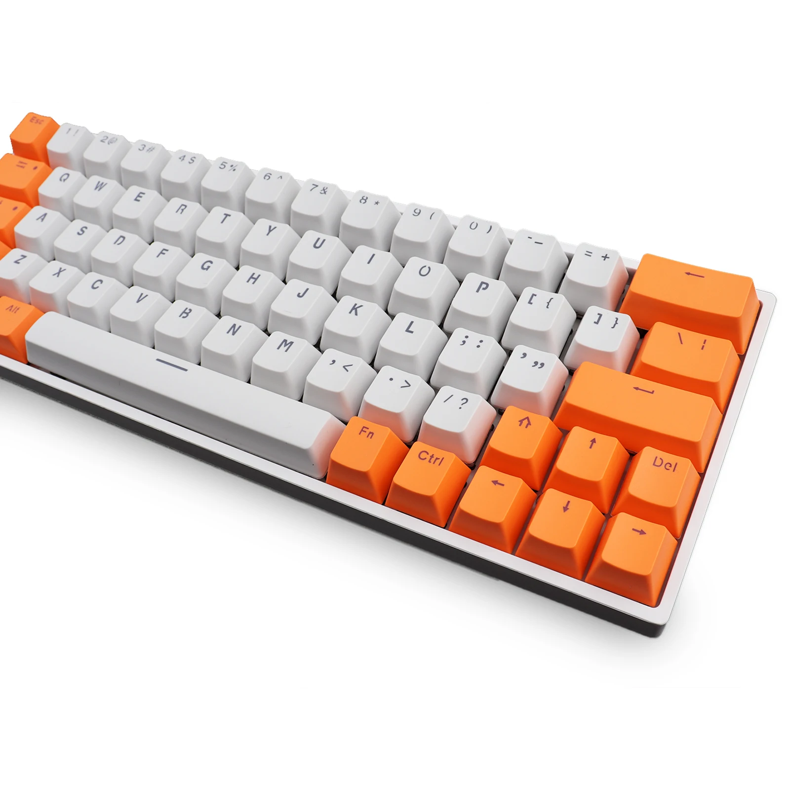 PBT Keycap 64 schlüssel Orange weiß Doppel Farbe Hintergrundbeleuchtung Tastenkappen Universal Spalte Für Ikbc Kirsche MX Annie Mechanische Tastatur