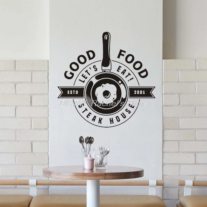 Restaurant Decor Steak House Vinyl Wall Decal Kitchen Dining Room Sticker Bar Drink Art Sticker