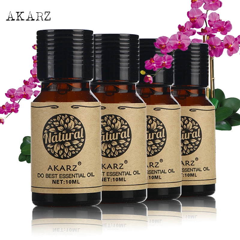 

AKARZ Peppermint Lavender Jasmine Eucalyptus Oils Pack For Aromatherapy Massage Spa Bath 10ml*4