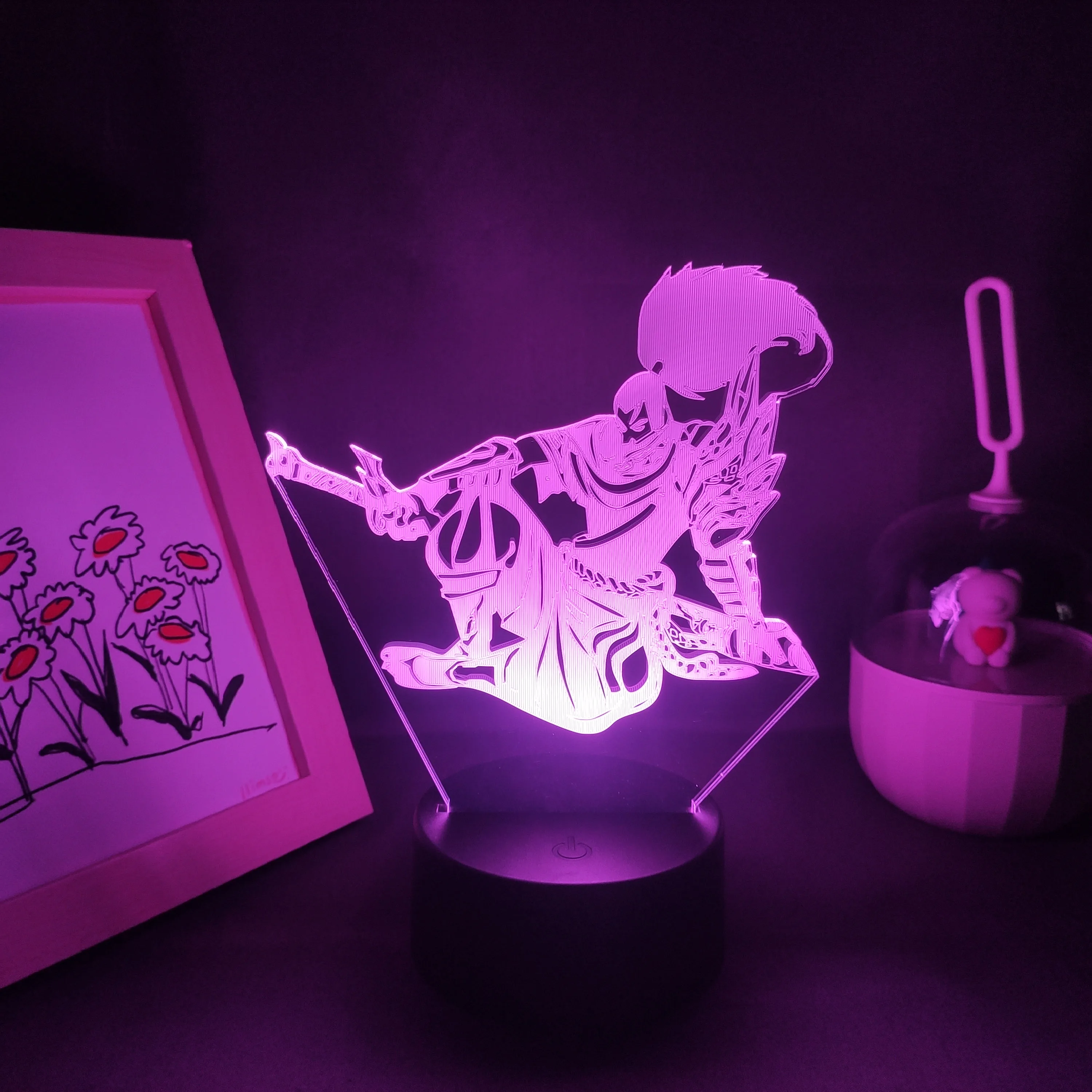 LOL Game Figure The Unforgiven Yasuo Lamp 3D Led RGB Neon Night Lights Gift Bed Room Table Colorful Decoration League of Legends