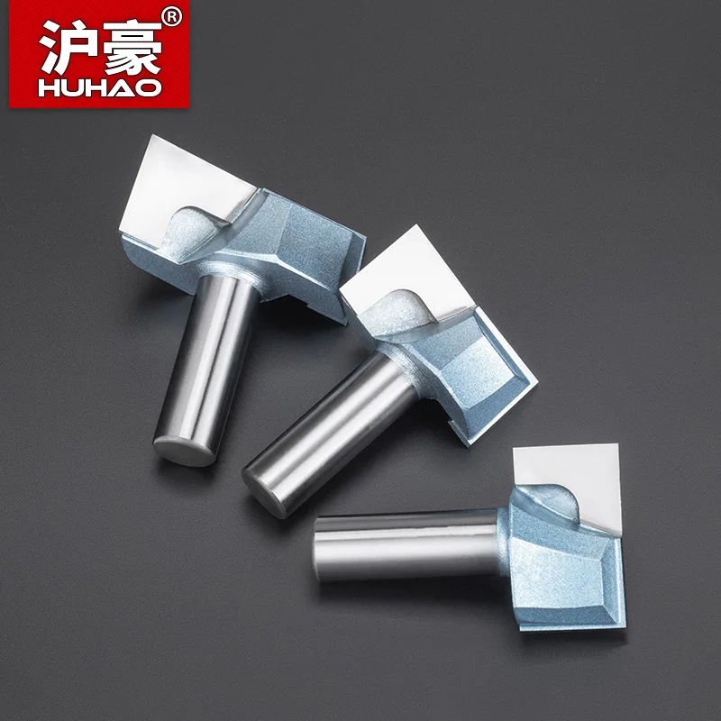 HUHAO 1/2 Shank Industrial Flat End Mill Woodworking Tools Bottom knife Drill Router Bit Wood MDF Plywood Tungsten Steel Blade