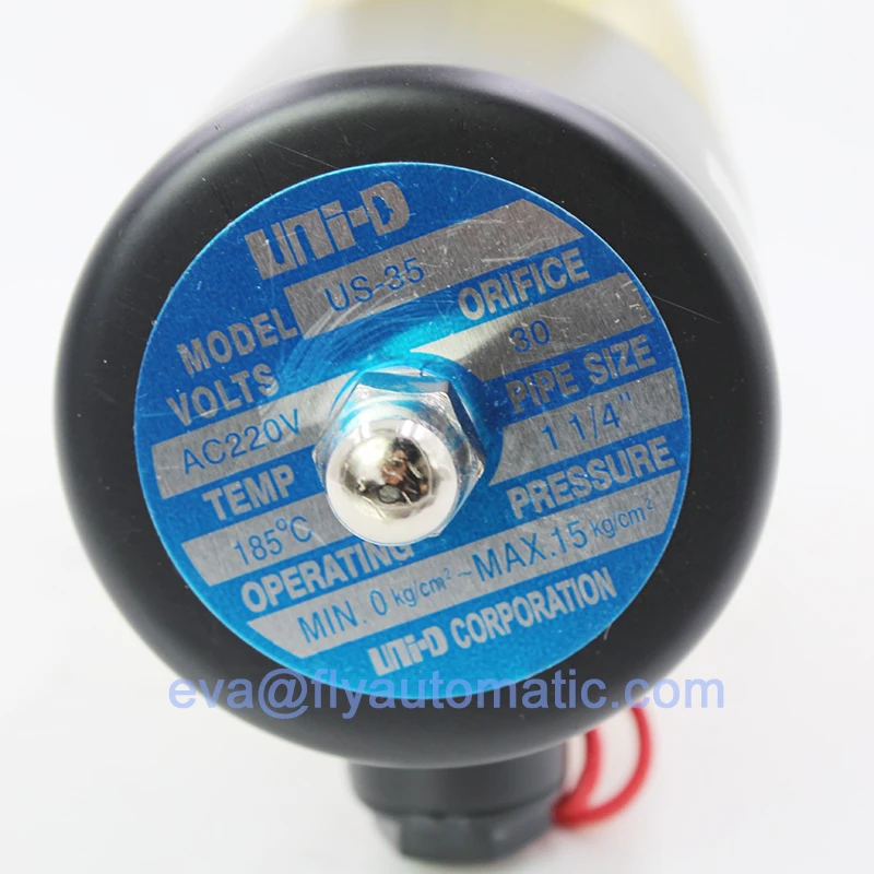 UNID US-35 Control Fluid Flow Water Solenoid Valve US Series Normally Closed High-Temperat Brass