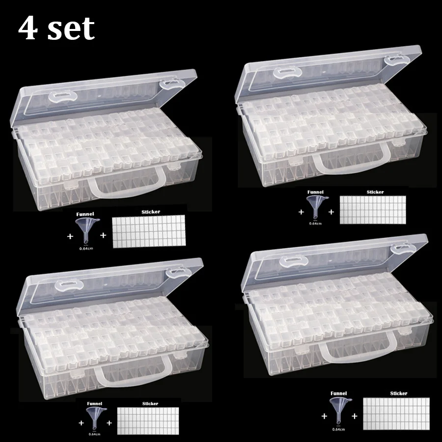 

64/28 Grids 5d Diamond Painting Accessories Storage Box Diamond Painting Drill Storage Box Transparent Container