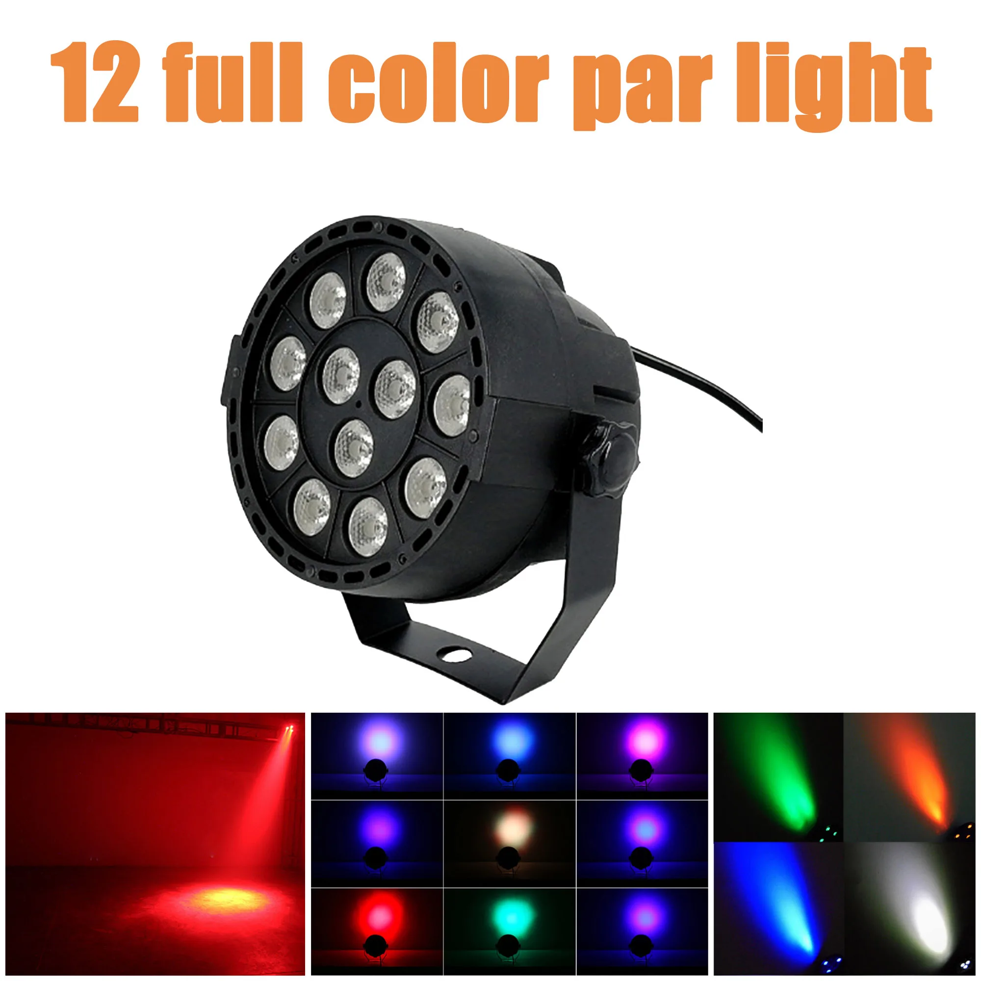 

The New LED Flat Par 12x3W RGBW Lighting Professional LED Stage Lights Effect DMX512 Master-Slave DJ Disco Party