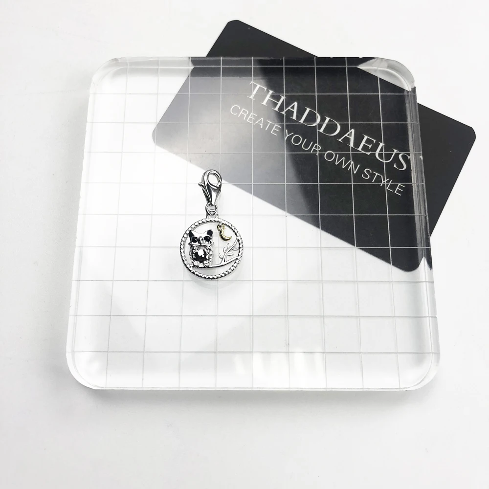 Anhänger Eule & Mond aus 925er Sterlingsilber für Damen und Mädchen, neuer trendiger Schmuck – Detail 3