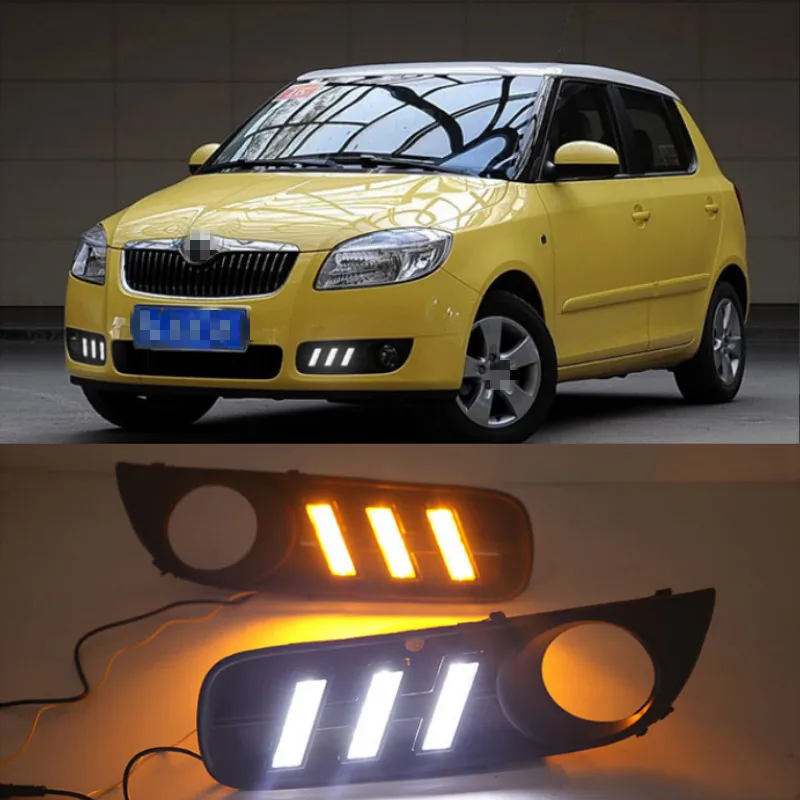 

LED Daytime Running Light With Fog Lamp Cover For Skoda Superb 2008-2011,Super Brightness Waterproof ABS Car DRL 12V