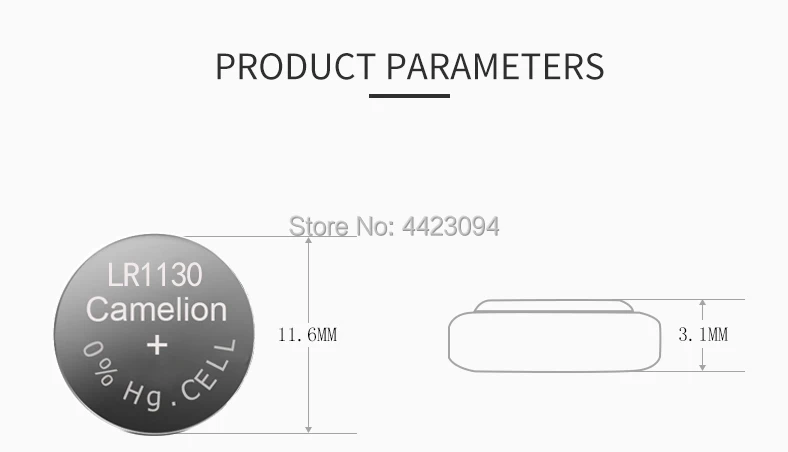 2Pcs Camelionแบตเตอรี่1.5V AG10 LR1130แบตเตอรี่ปุ่มอัลคาไลน์AG10 389 LR54 SR54 SR1130W 189 LR1130ปุ่มแบตเตอรี่