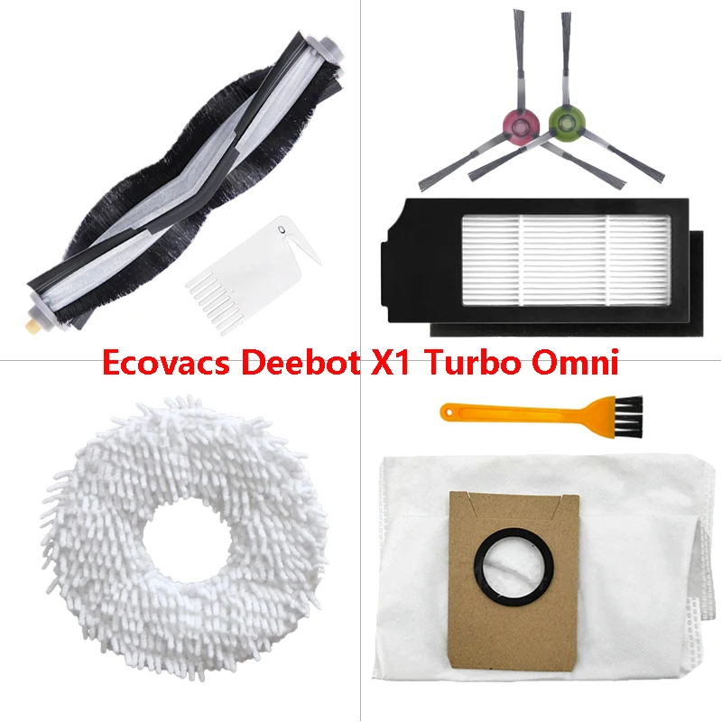 Substituição para ecovacs deebot x1 turbo/omni robótico aspirador de pó saco filtro hepa mop pano peças reposição