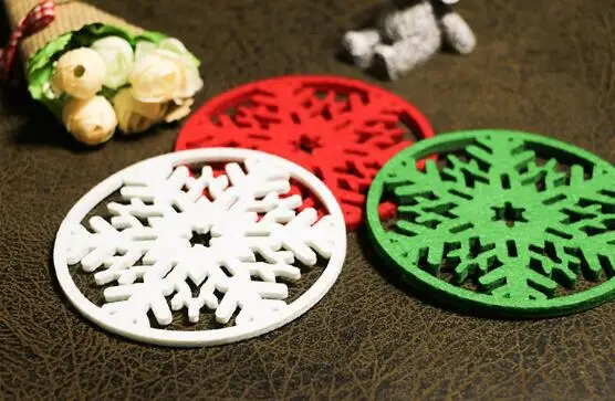 Christmas coasters snowflake non-woven fabric coasters Christmas household items