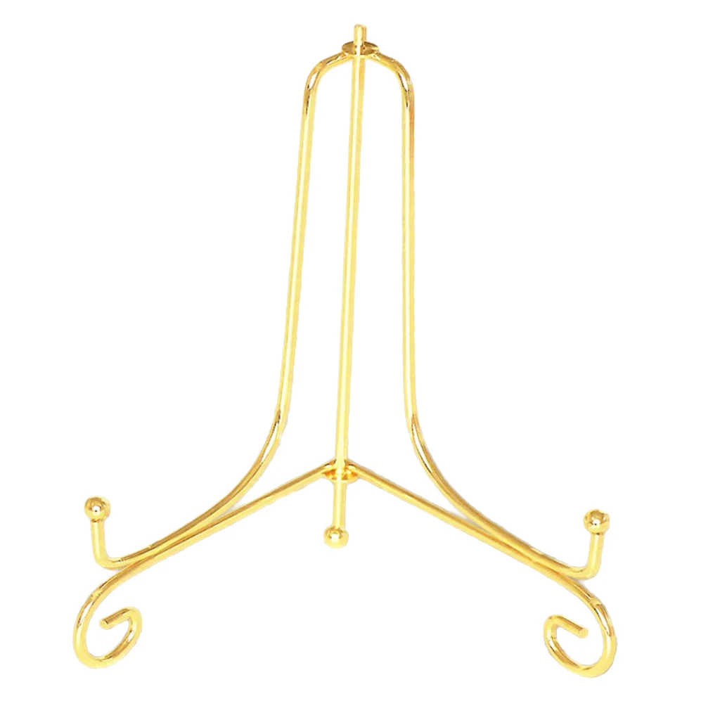 4-12inch Wire Iron China Plate Stand Easel Art Display Stand Rack Holder Gold Bowl Holder Rack Art Display Rack