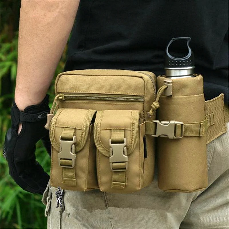 

Tactical Men Waist Pack Hiking Water Bottle Phone Pouch Outdoor Sports Military Waterproof Bag Hunting Climbing Camping Belt Bag