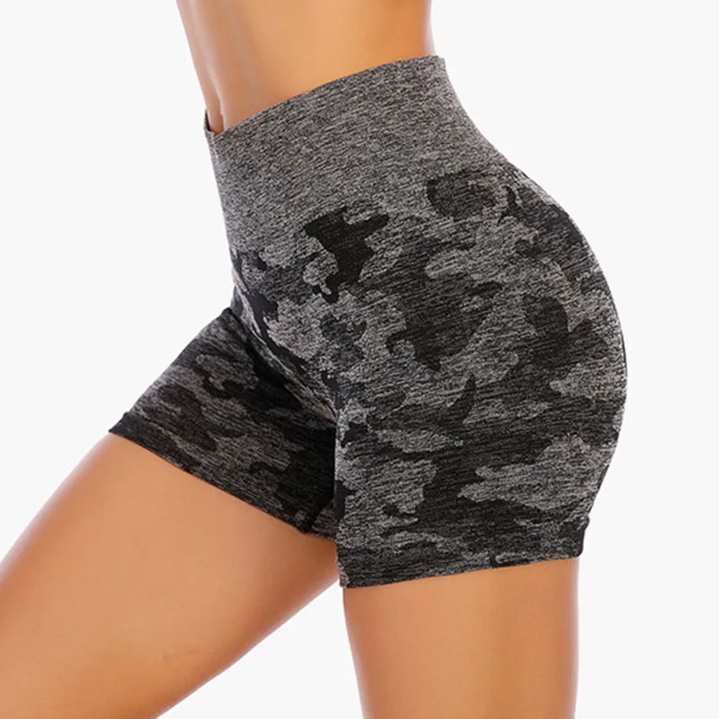 

Camouflage Yoga Shorts Women Sports Seamless Push Up Sportswear Fitness Leggings Workout Tight Bodybuilding High Waist Gym Short