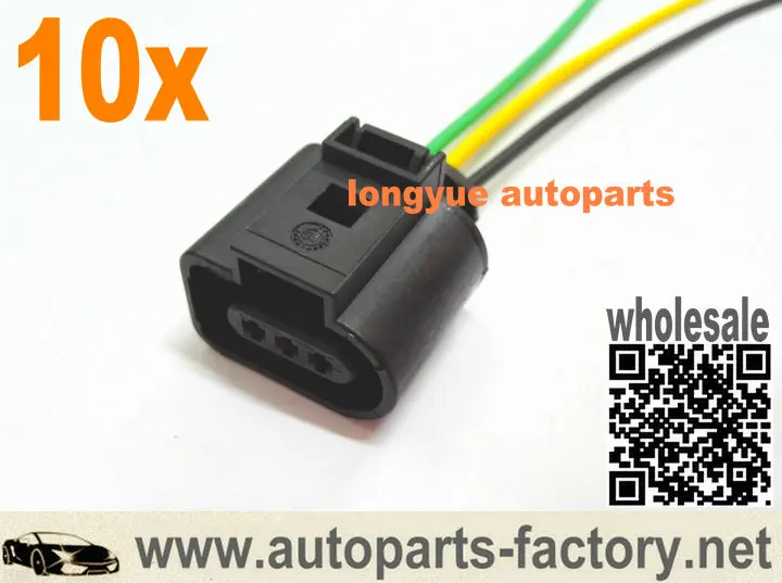 

Longyue 10pcs 1J0973703 Camshaft Cam Sensor Pigtail Plug Connector for 02-04 Audi A4 A6 AVK 3.0