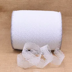 10M/Roll 100% Polyester Lace Trim Ribbon Christmas Festive Flower Wrapper Gift Box Supplies DIY Sewing Craft Party Decoration