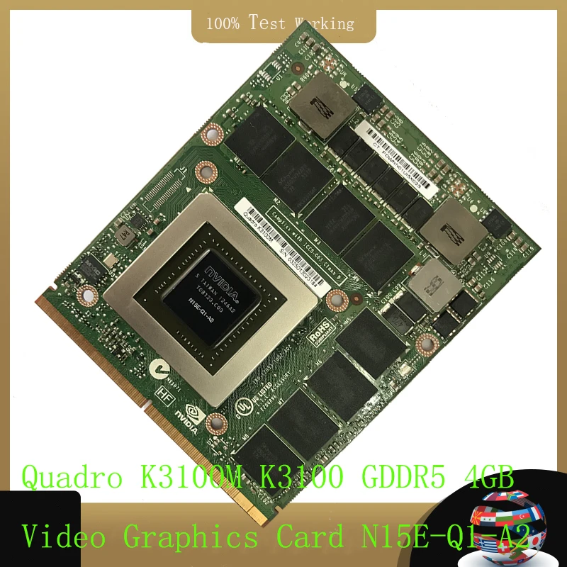 Brand New K3100M N15E-Q1-A2 Display Video Graphic Video Card 4G For Laptop DELL M6700 M6800 M6600 HP 8740W 8760W ZBOOK