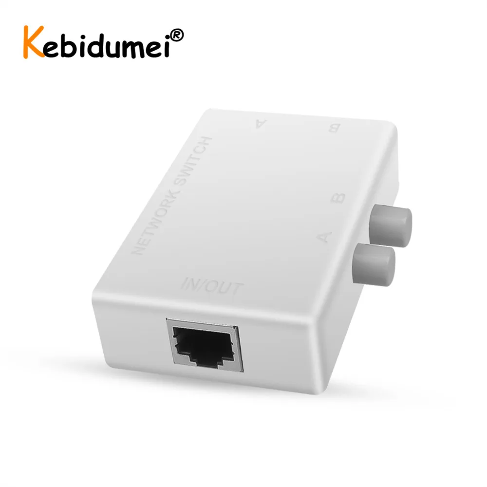 Hot 2 พอร์ต RJ45 เครือข่าย LAN ตัวเลือกสวิทช์ RJ-45 Ethernet สายเคเบิลเครือข่าย Switcher กล่องคู่มือ Sharing Adapter อะแดปเตอ...