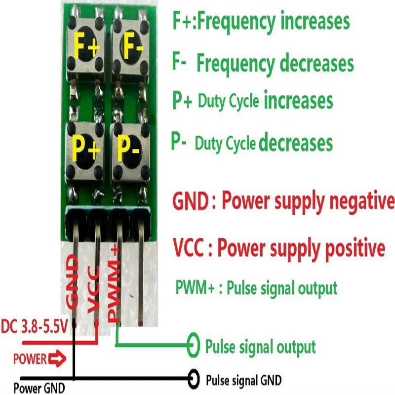 1-10kHz Duty Cycle & Frequency Adjustable PWM Square Wave Pulse Generator replace NE555 LM358 CD4017 DDS AD9850