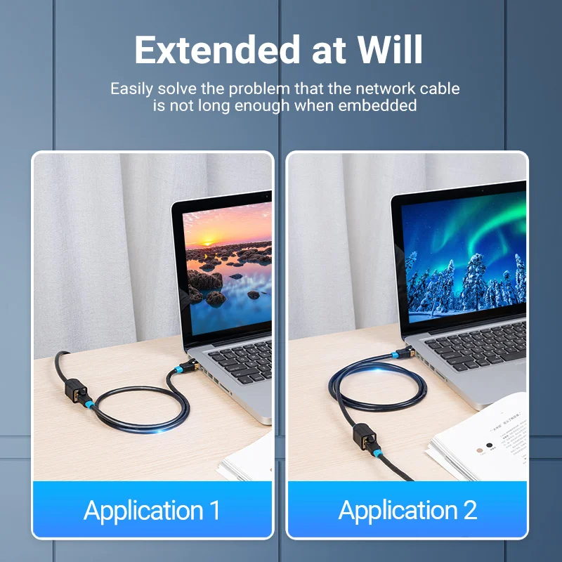 Vention Ethernet przedłużacz RJ45 Cat6 SFTP rozszerzenie męskie i żeńskie kabel krosowy Adapter do komputera Laptop Cat6 kabel Ethernet