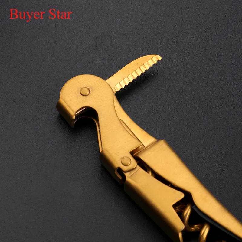 1pcs MultiFunction Red Wine opener Stainless Steel Wine Corkscrew Gold Beer Bottle Can Opener Homehold Kitchen utensil Bar Tools