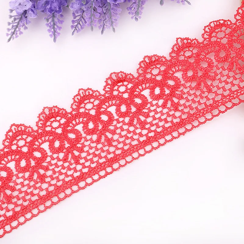 Colourful Hollow Embroidered Lace Trim Ribbons Fabric Trim DIY Sewing Handmade Craft Materials Clothes Accessories