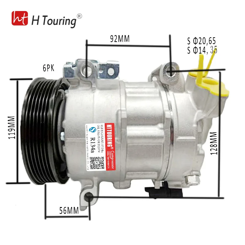 6SEL16C A/C Compressor for Peugeot 308 408 508 Partner Tepee RCZ 9659875480 9659875580 447190-8110 447190-8112 447260-1920