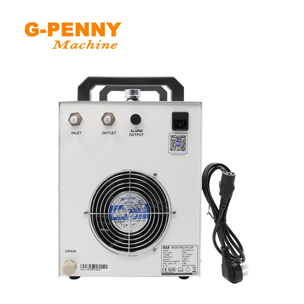 CW-3000 DG110V TG220V 380v Water Cooling Pump Industrial Water Chiller for CO2 Laser Engraving Cutting Machine Cooling