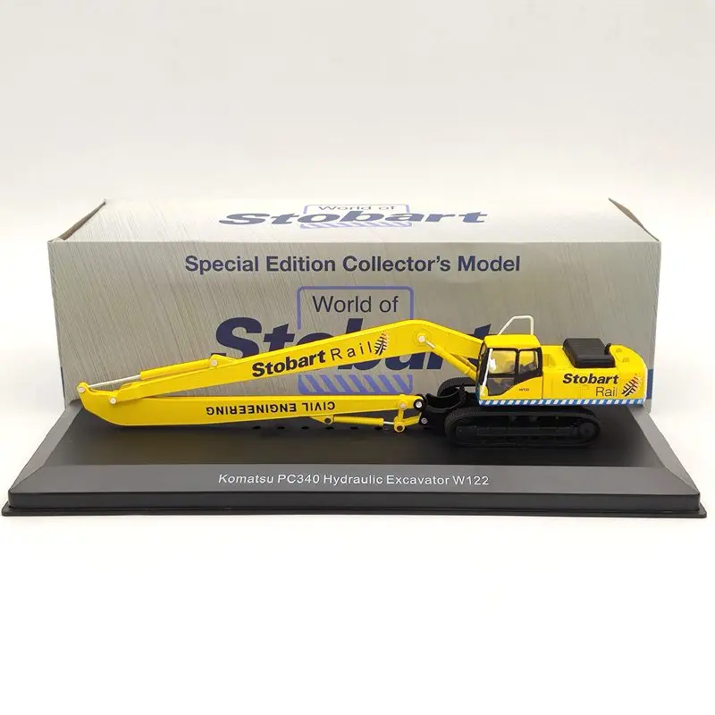 Atlas 1:76 Eddie Stobart Rail Komatsu PC340 koparka hydrauliczna W122 inżynieria lądowa żółta kolekcja modeli odlewu samochodzik dla dziecka