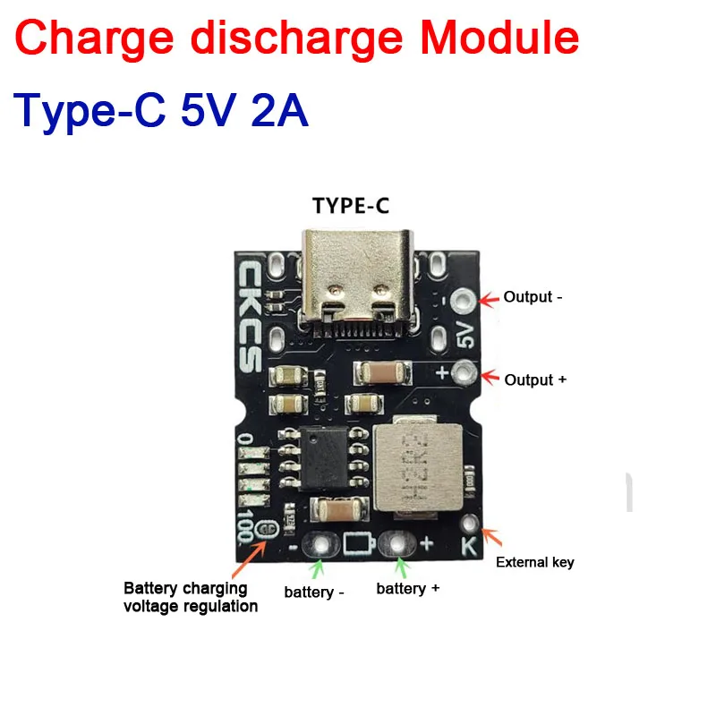 Type-C USB 5V 2A 1S Single string lithium battery charge discharge module Charging Protection Board Boost Converter POWER