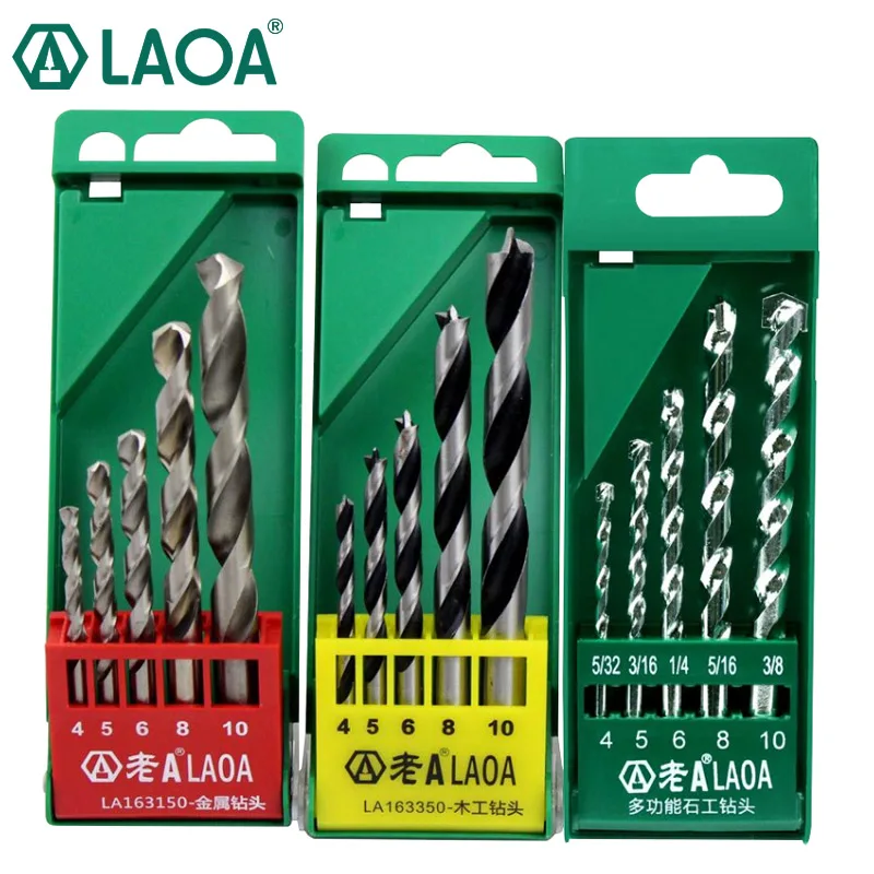 

LAOA Drill Bits Set for Masonry Drilling Metal Stone or Wood Brocas Pocket Hole jig Woodworking tools