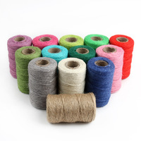 50M/Roll Colorful Jute Twine Natural Burlap Hessian Cord Hemp Rope Jute String for Artworks DIY Craft Picture Display Gift Wrap