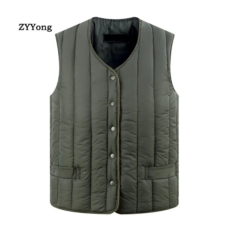 Vest Men New Autumn Winter Warm Cold Protection Sleeveless Jacket Waistcoat Fashion Casual Navy Blue Down Feather Coat