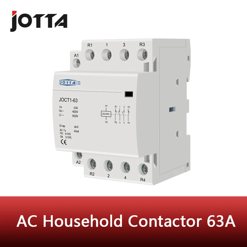 4P 63A 220V/230V 50/60HZ din rail household ac contactor 1NO 3NC/2NO 2NC/3NO 1NC/4NO/4NC