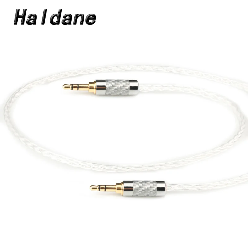 

Haldane 7N OCC 8 Croes Silver-plated 3.5mm to 3.5mm Male to Male Aux Audio Cable for Car head-mounted Headphone Wire Line