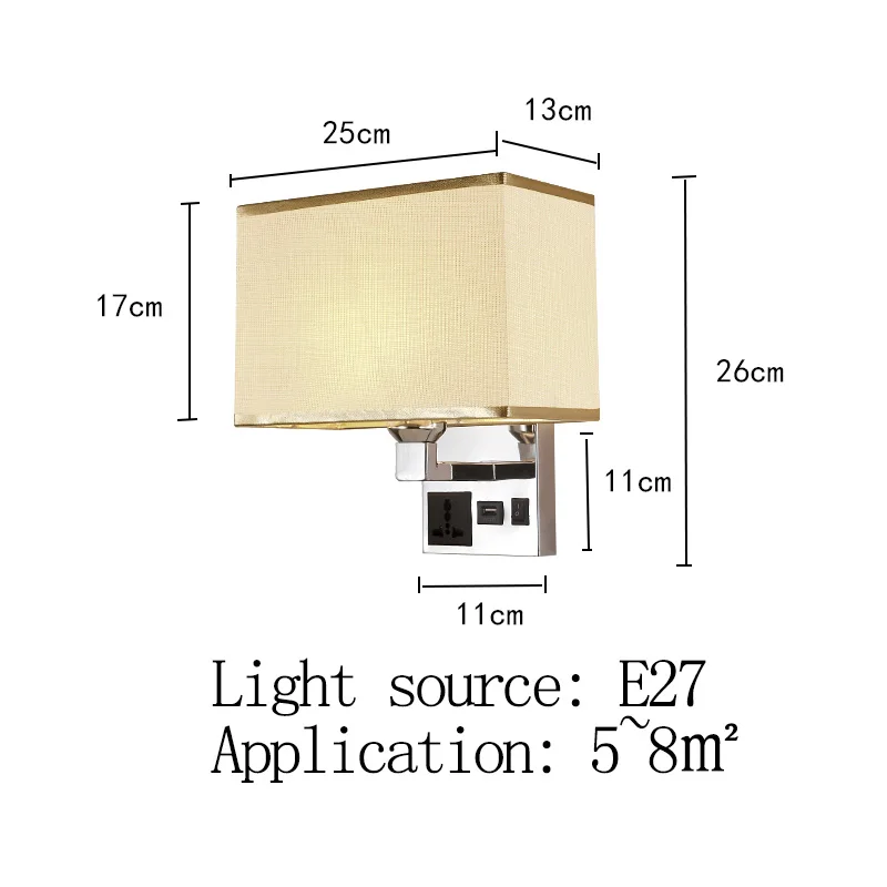 Imagem -02 - Luminária de Parede com Plugue Usb para Quarto Criativo e Tomada de Cabeceira