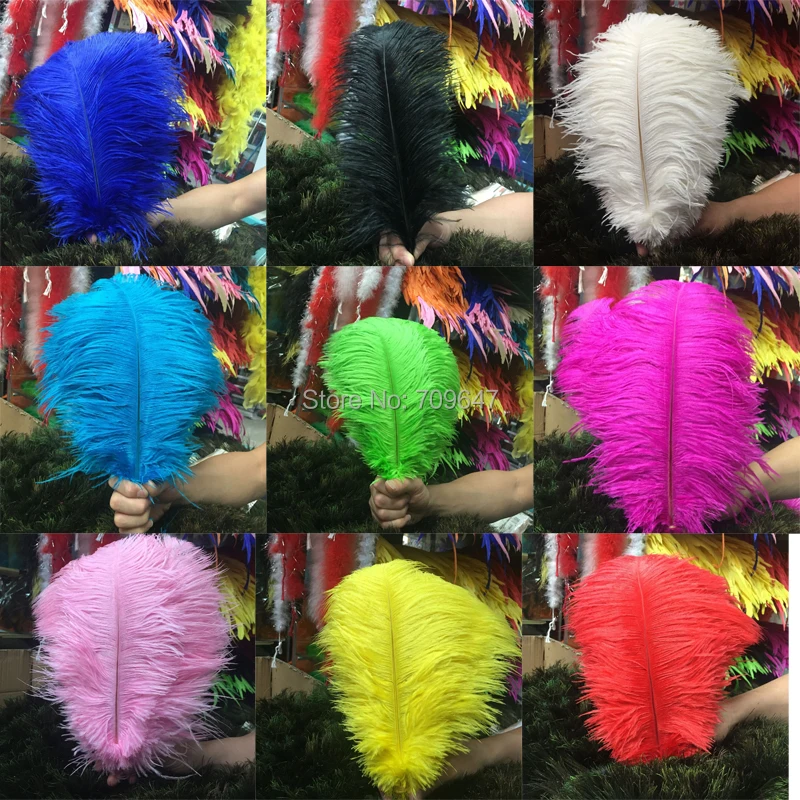 

Feather top! 50pcs/lot Quality Natural Ostrich Feathers 10-12inch/25-30cm ,Loose Craft Ostrich Feathers,11 Colours for Choice