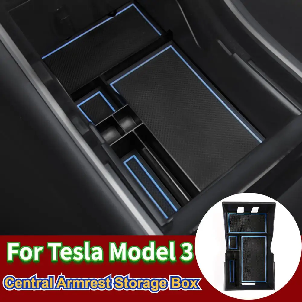 

Car Accessoriy For Tesla Model 3 Car styling Console Central Armrest Storage Box Multi-function Boxes storage compartment