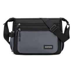 Bolso cruzado informal para hombre, bolsa de hombro resistente al agua, Oxford, de mensajero de viaje, con cremallera y cinturón