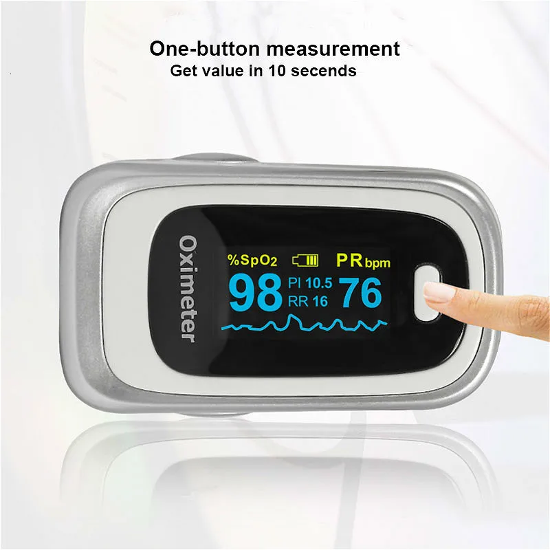 Medical Finger Oled Pulse Oximeter RR Blood Oxygen With Respiratory Rate Oximetro De Dedo portátil & case oxymeter Pulsioximetro