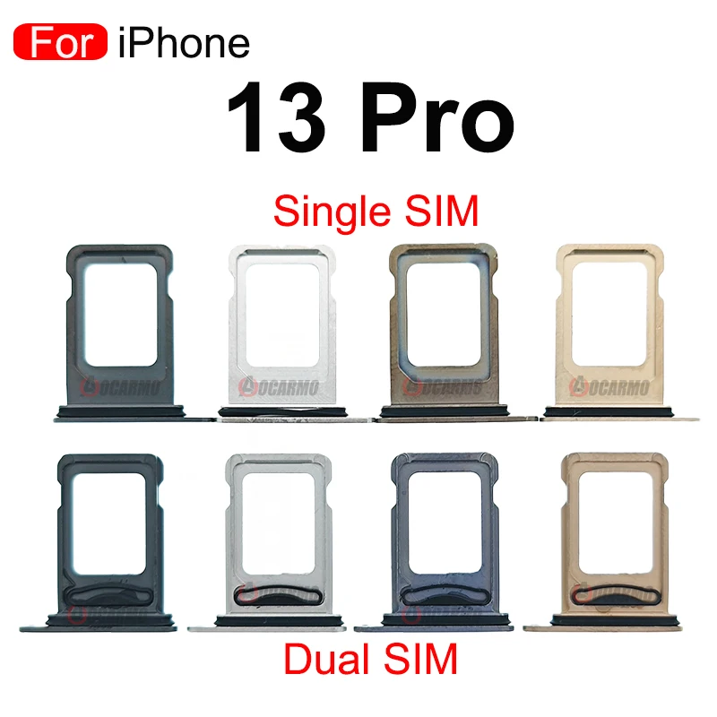 Black Silver Gold Blue Sim Card For iPhone 13 Pro 13Pro Single & Dual SIM Tray Slot Holder Replacement Part