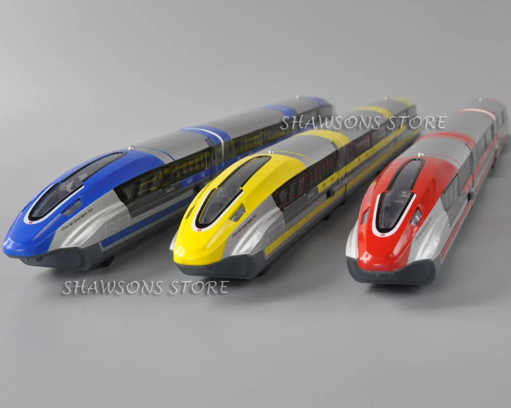 Diecast Train Model Toys 64cm China High Speed Maglev Train Pull Back Miniature Replica With Sound & Light