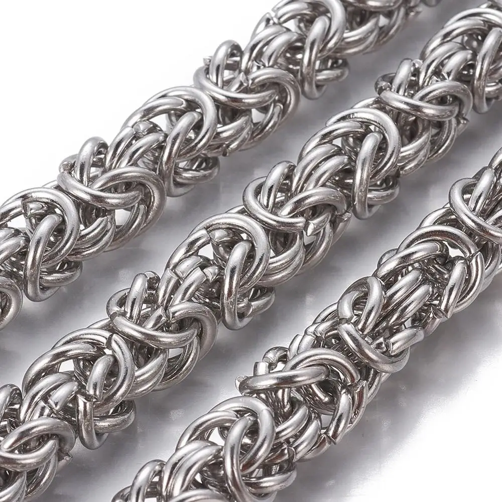 1m 304 Stainless Steel Byzantine Chains Unwelded Links chains 6/8/11mm for Bracelet Necklace DIY Making Jewelry Findings