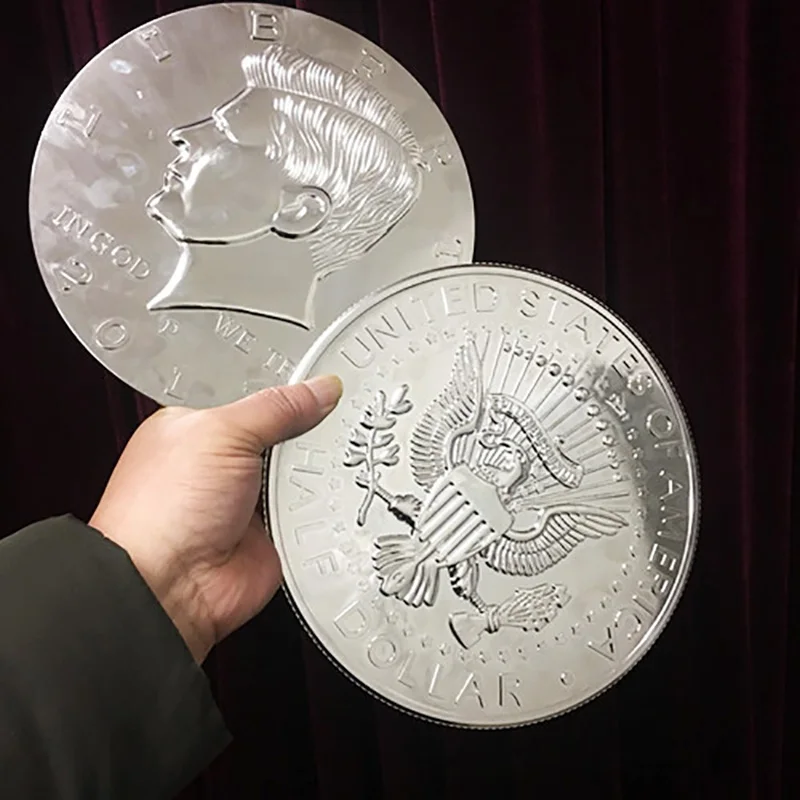 

Super Jumbo Half Dollar (25cm, Plastic) Magic Tricks Appearing/Vanishing Coin Magie Accessory Close Up Illusions Gimmicks Props