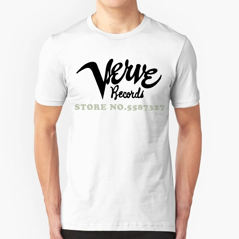 Verve Records Screen Printed T Shirt Simple O-Neck Summer Personality Fashion Loose T Shirts