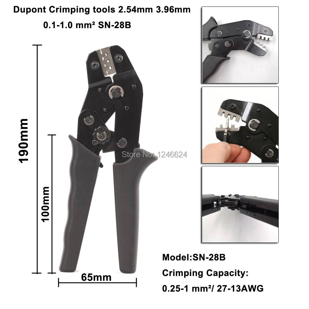 High quality SN-28B terminal Crimping Tool 0.1-1.0 mm2 28-18 AWG for tab 2.8mm Dupond molex JST type