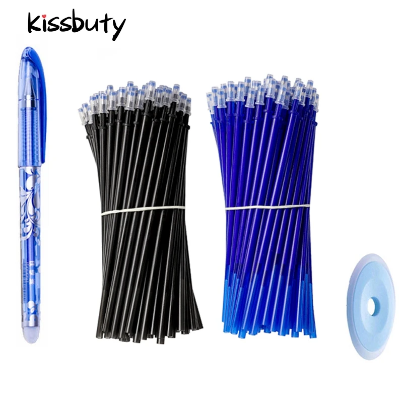 0.5mm Erasable Pen Set  Blue Black Ink Gel Pen Erasable Refill Rod Washable Handle School&Office Writing Stationery Gel Ink Pen