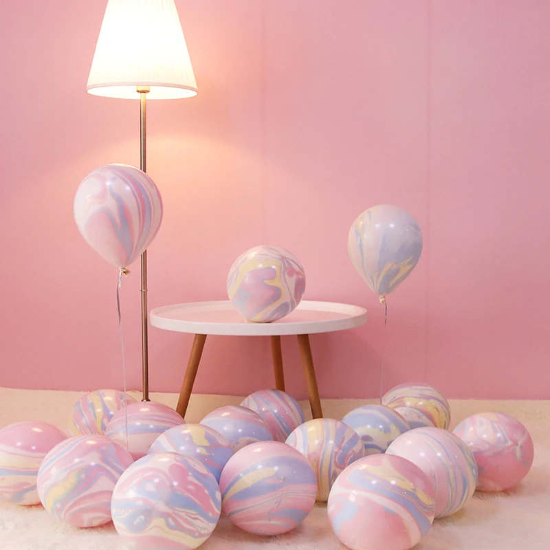 Macaron Balloon Double Painting Agate Balloons Colorful Cloud Air Balloon 10 Sets /lot Party Decoration Balony Globos