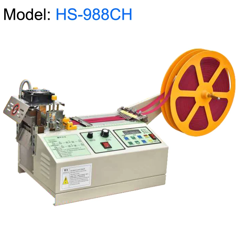 Automatic Tape Cutting Machine by Computer Hot and Cold for Elastic Belt Cloth Magic Sticker Heat Shrink 110V / 220V